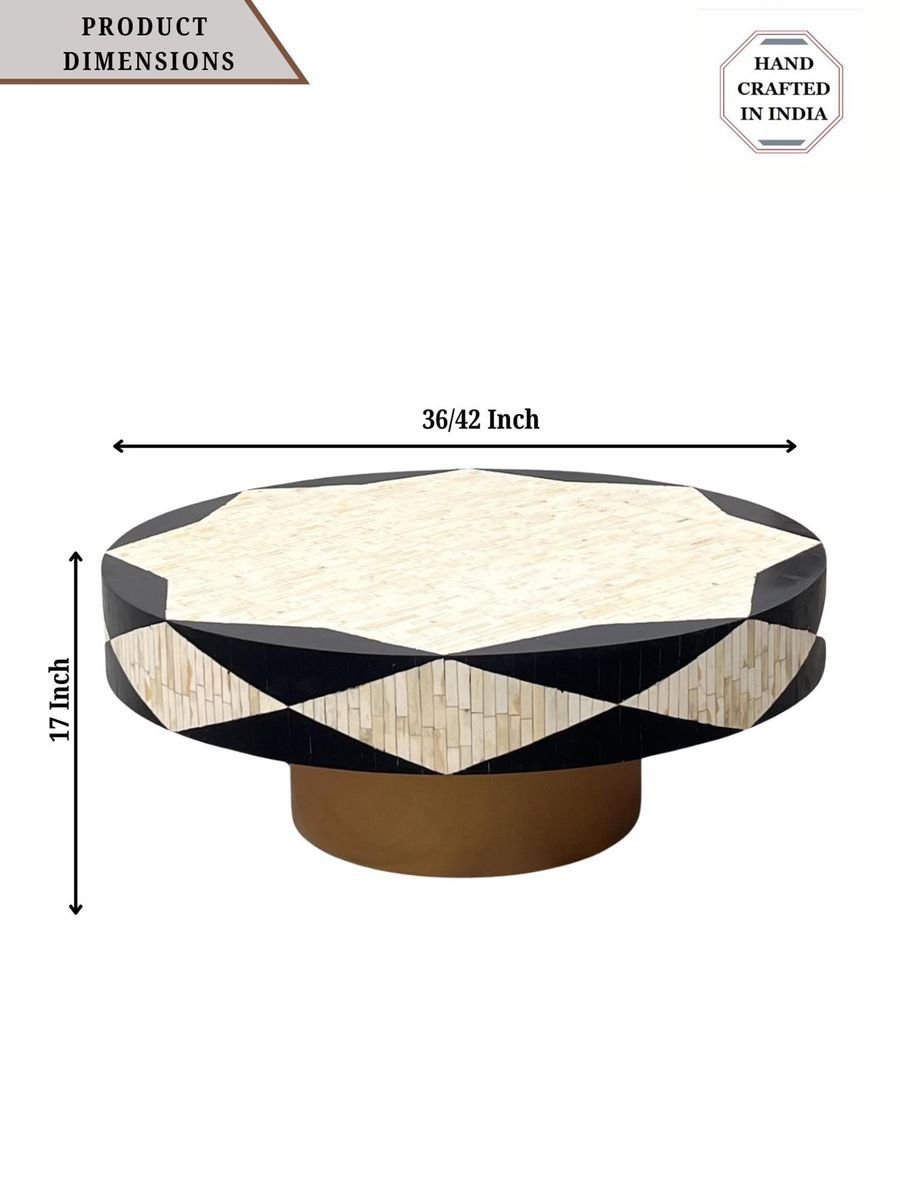 Jodha furniture bone inlay black philly round table By Ashborn furniture - Image 3
