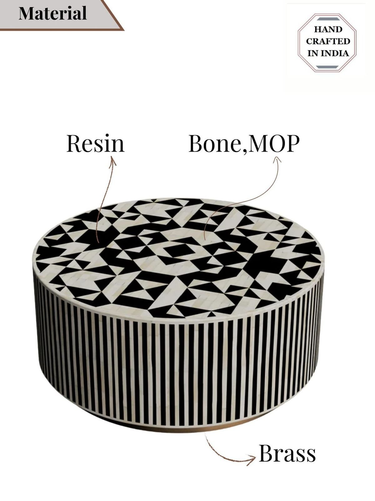 Jodha furniture  geometrical pattern coffee table - Image 3