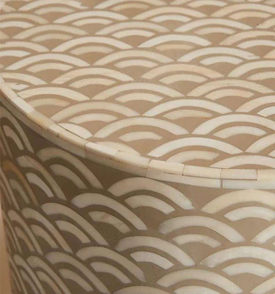 Jodha furniture fish scale pattern boneinlay side table by Ashborn - Image 2