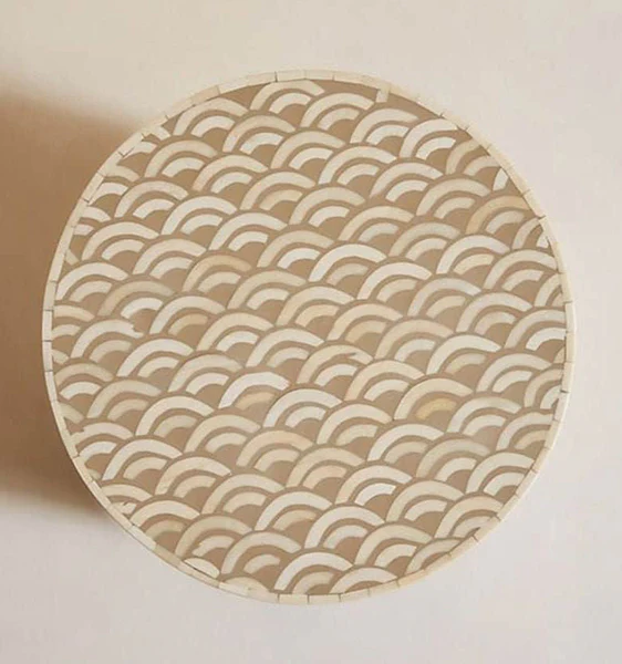 Jodha furniture fish scale pattern boneinlay side table by Ashborn - Image 3
