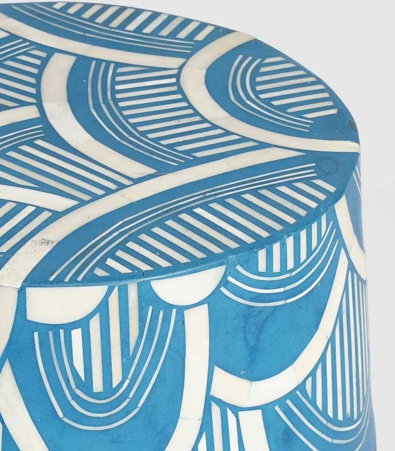 Jodha furniture blue bird bone inlay side table By Ashborn furniture - Image 2