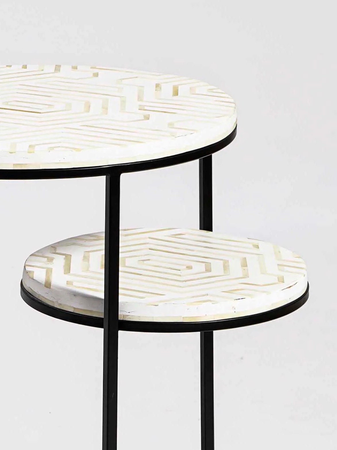 Jodha furniture Luxe mother of pearl side table by Ashborn furniture - Image 4