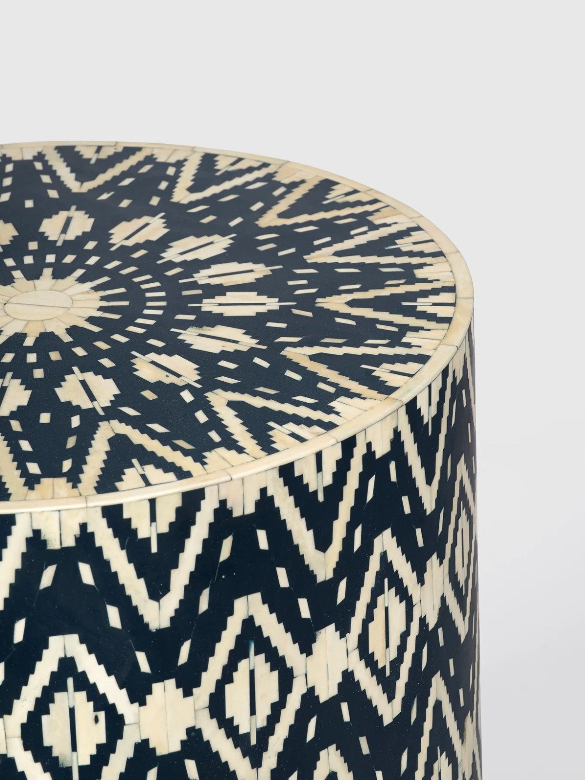Jodha furniture Ikkat pattern Bone inlay side table by Ashborn furniture - Image 4
