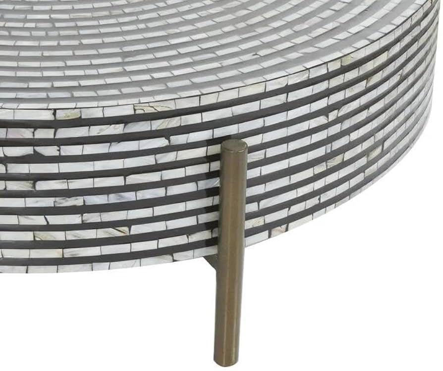  round bone inlay coffee table by Ashborn furniture - Image 2