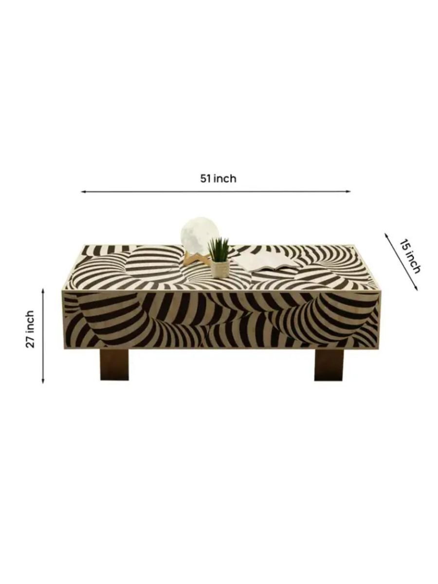 zebra pattern bone inlay coffee table By  Ashborn furniture - Image 2