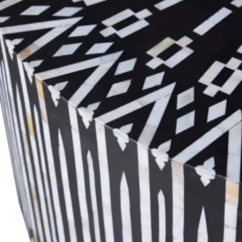  round black and white mother of pearl By Ashborn furniture - Image 2