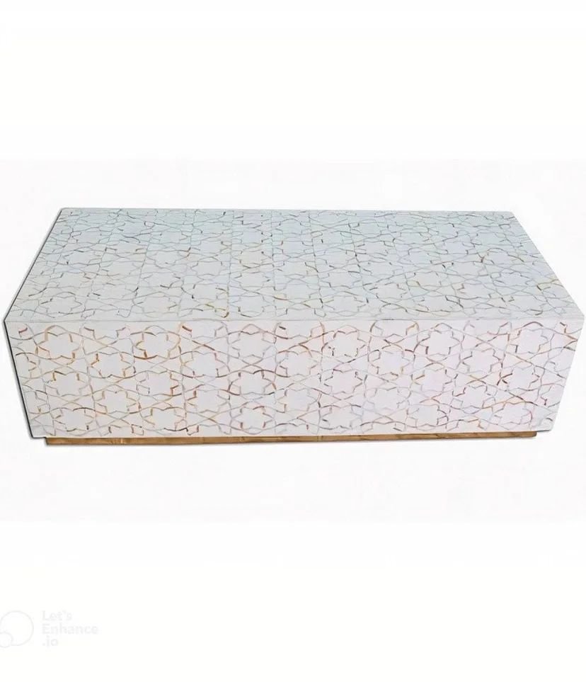 unique star pattern mother of pearl coffee table by Ashborn furniture - Image 2