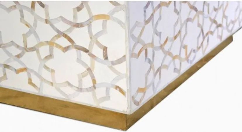 unique star pattern mother of pearl coffee table by Ashborn furniture - Image 3