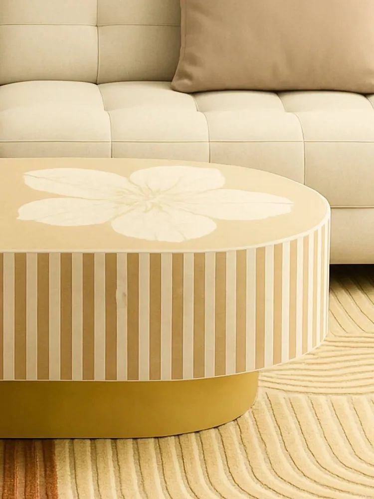 blossom bone inlay coffee table by Ashborn furniture - Image 3