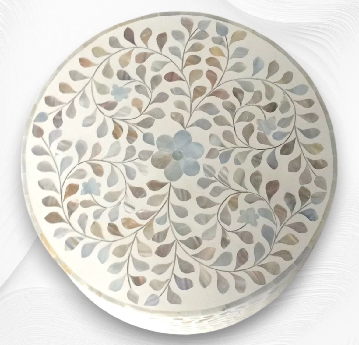Drum charm mother of pearl side table by Ashborn furniture - Image 3