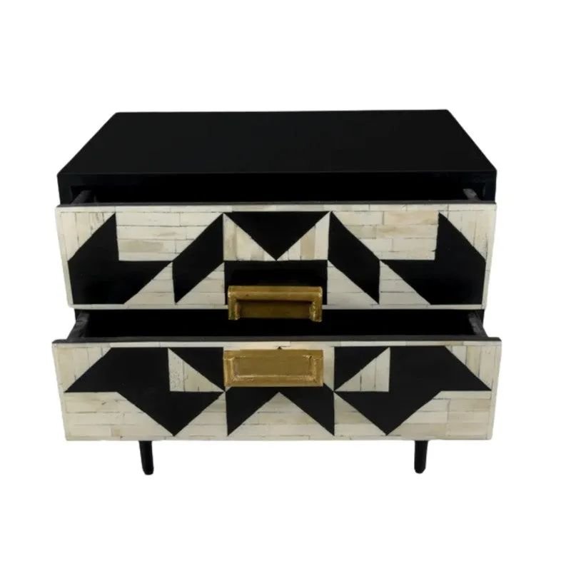 Hexa bone inlay side table by ashborn furniture - Image 2
