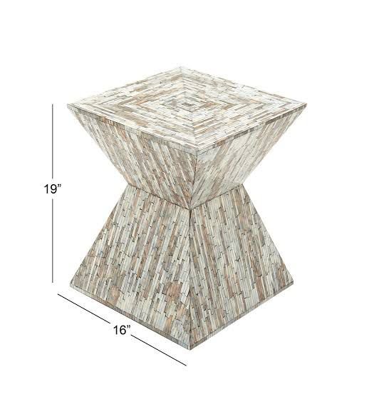 Triangular mother of pearl side table by Ashborn furniture - Image 2