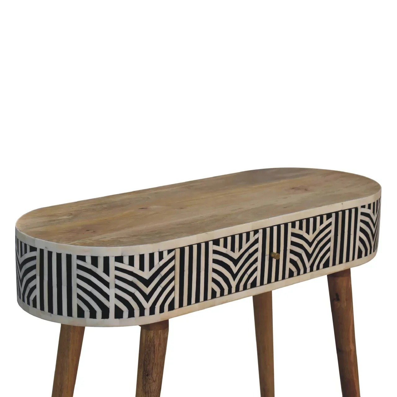 Geometrical pattern Bone inlay console table By Ashborn furniture - Image 2