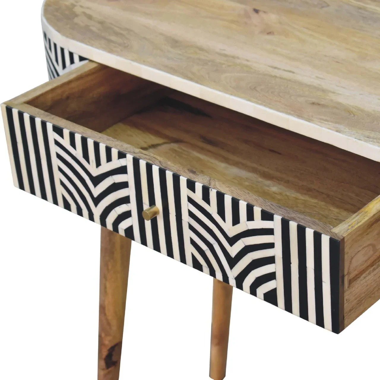 Geometrical pattern Bone inlay console table By Ashborn furniture - Image 3