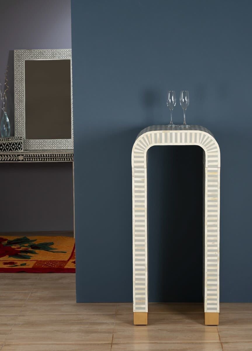 Elegant bone inlay console table by Ashborn furniture - Image 2