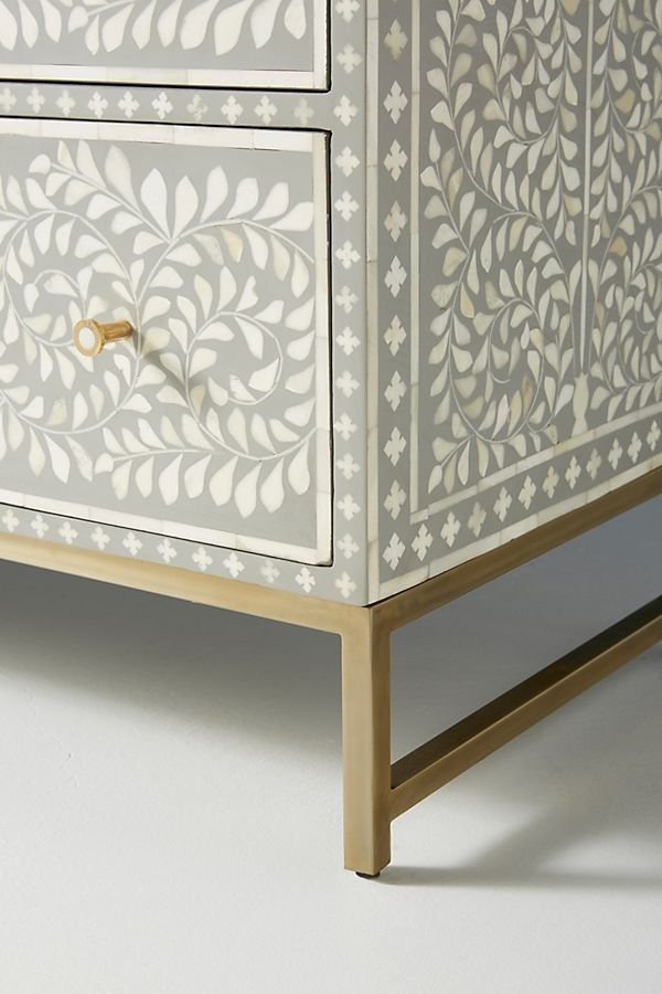 Floral bone inlay chest of drawer by Ashborn furniture  - Image 3