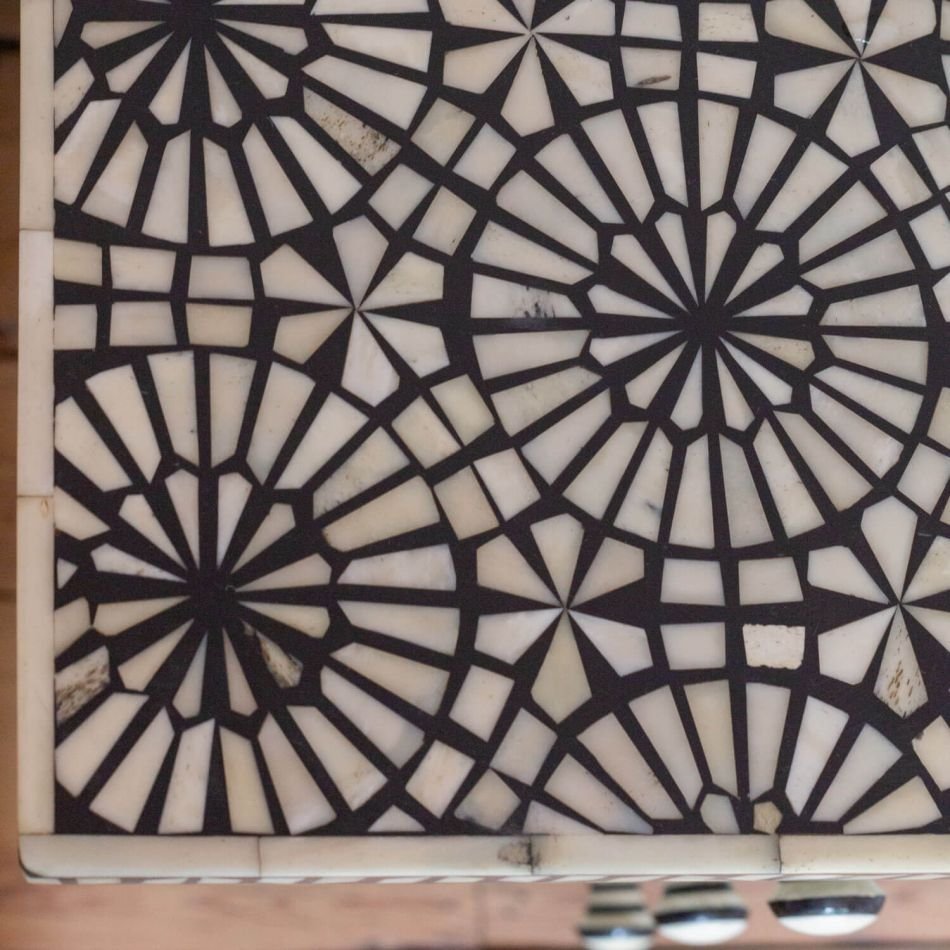 Lattice bone inlay chest of drawer by Ashborn furniture - Image 4