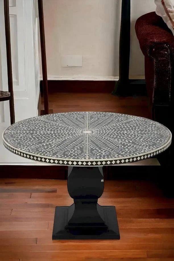 Napolean Bone inlay Round Dining Table by Ashborn furniture - Image 2