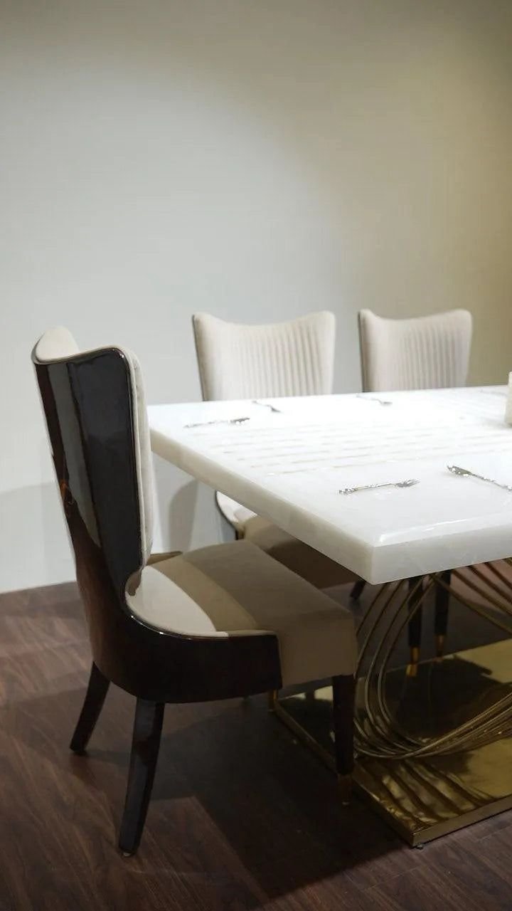  timeless dining table for six in mother of pearl by Ashborn furniture - Image 3