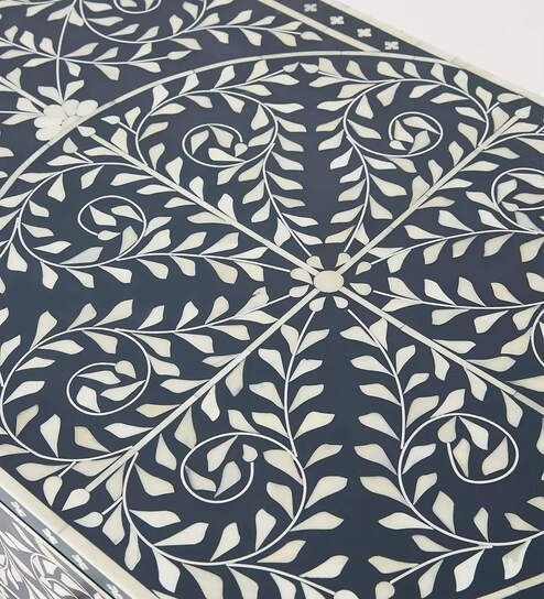 Floral pattern bone inlay dressing table by Ashborn furniture - Image 3