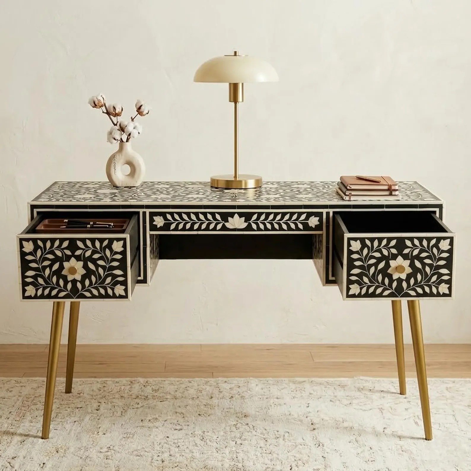 Elite bone inlay study table by Ashborn furniture - Image 2