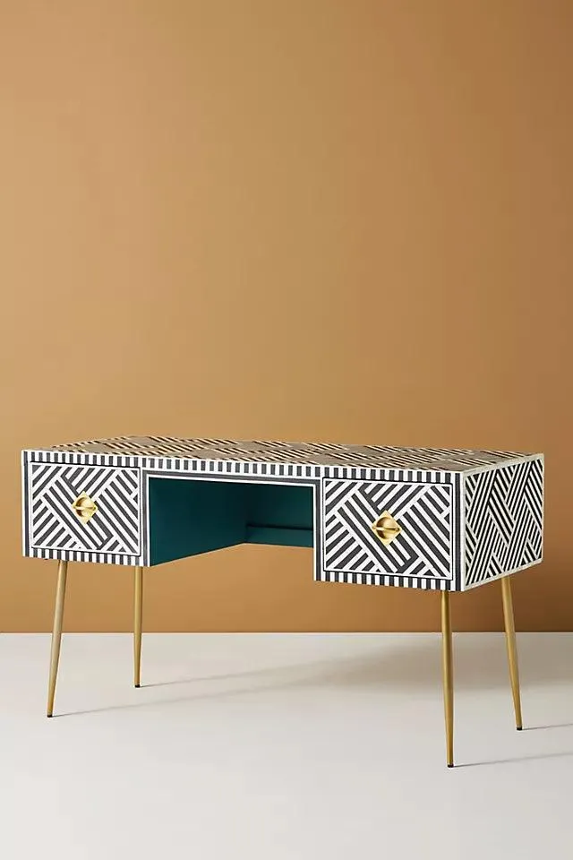 Monarch  Bone inlay study table by Ashborn furniture - Image 2