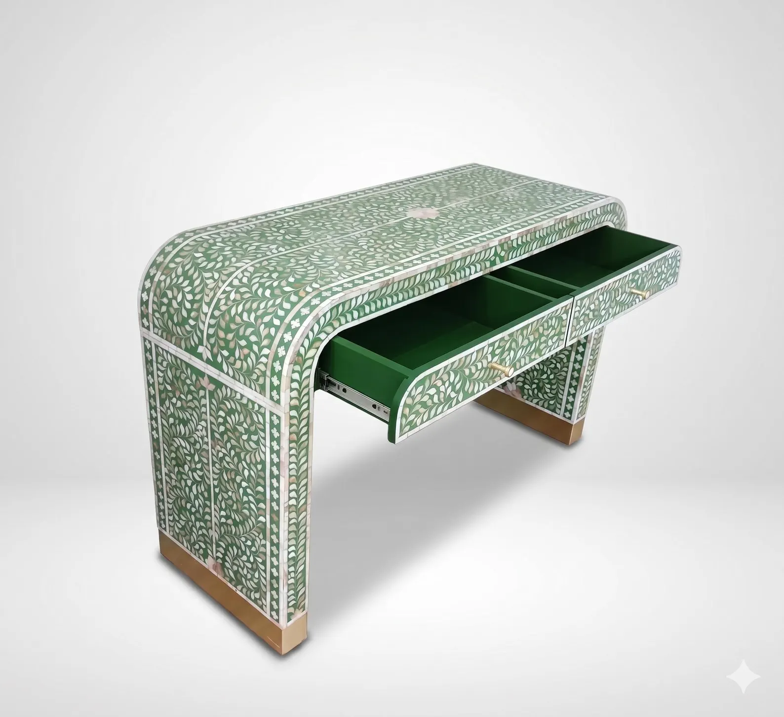 Floral mother of pearl study table by Ashborn furniture - Image 2