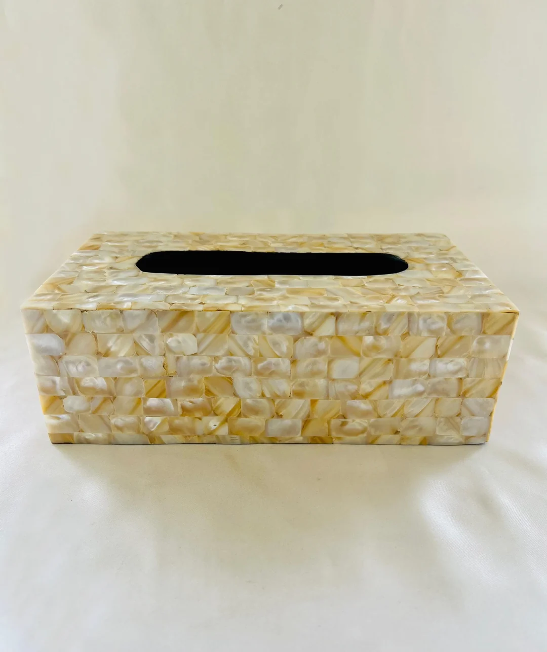  Golden Marble Tissue Box In Mother of Pearl By Ashborn furniture - Image 2