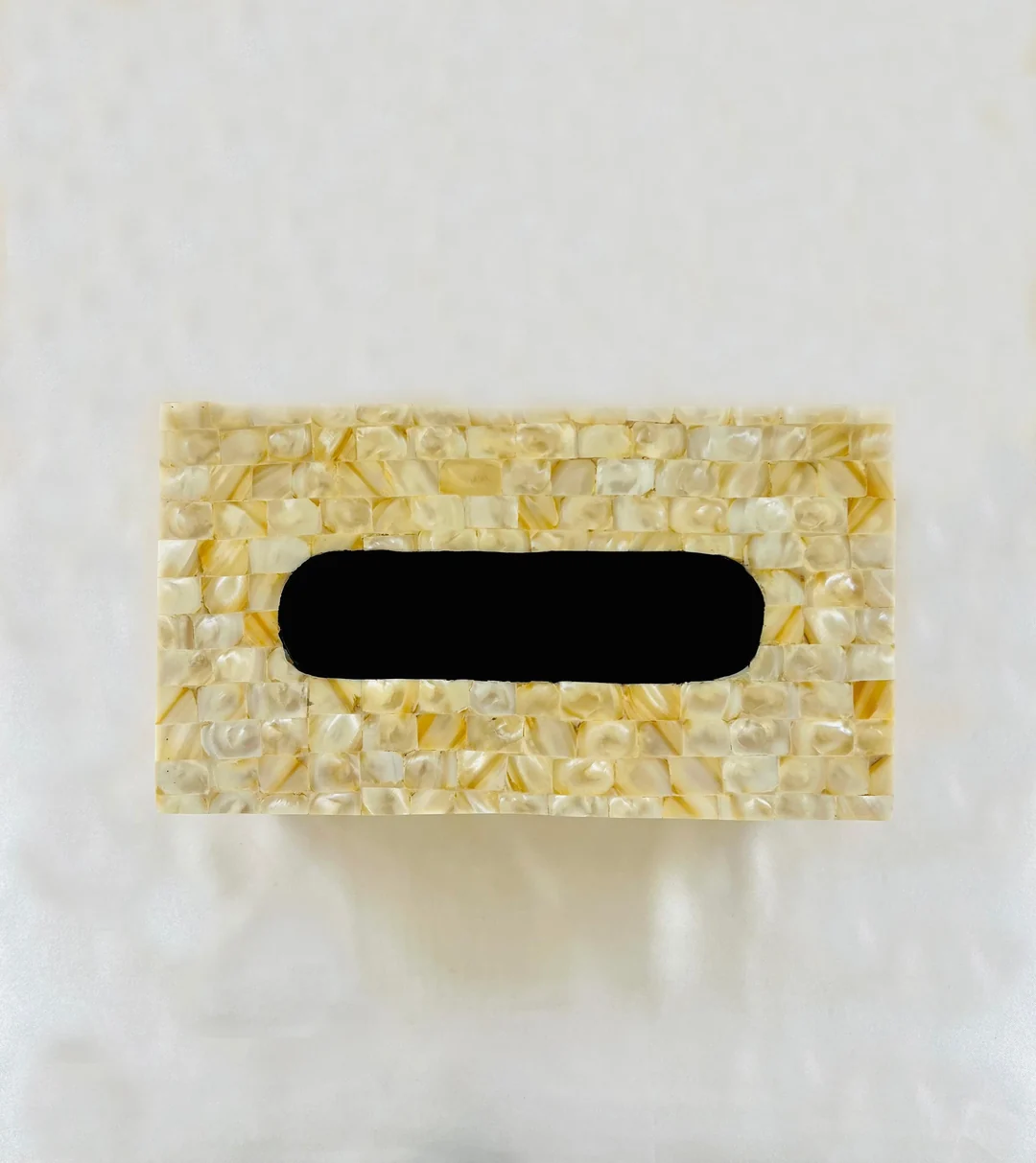  Golden Marble Tissue Box In Mother of Pearl By Ashborn furniture - Image 3