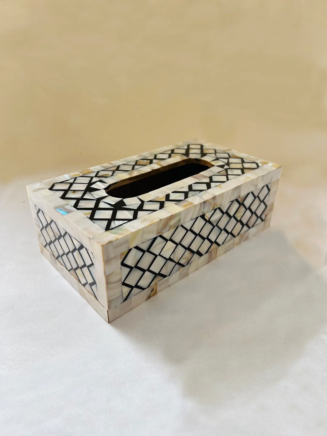 Grace Tissue Box in Mother of pearl by Ashborn furniture - Image 3
