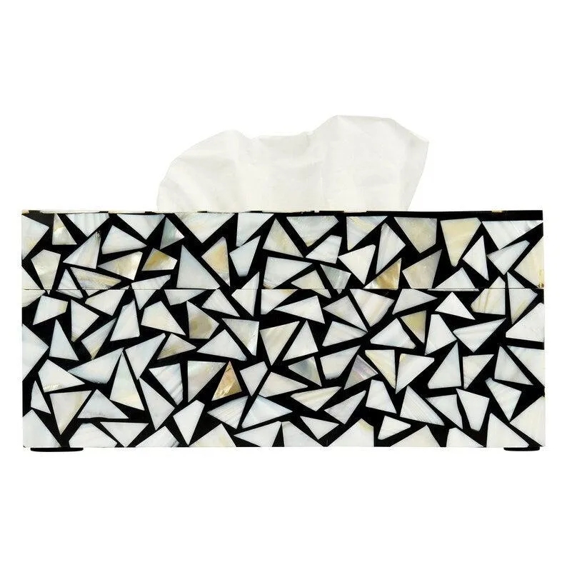 Monochrome Fusioned Tissue Box by Ashborn furniture - Image 2