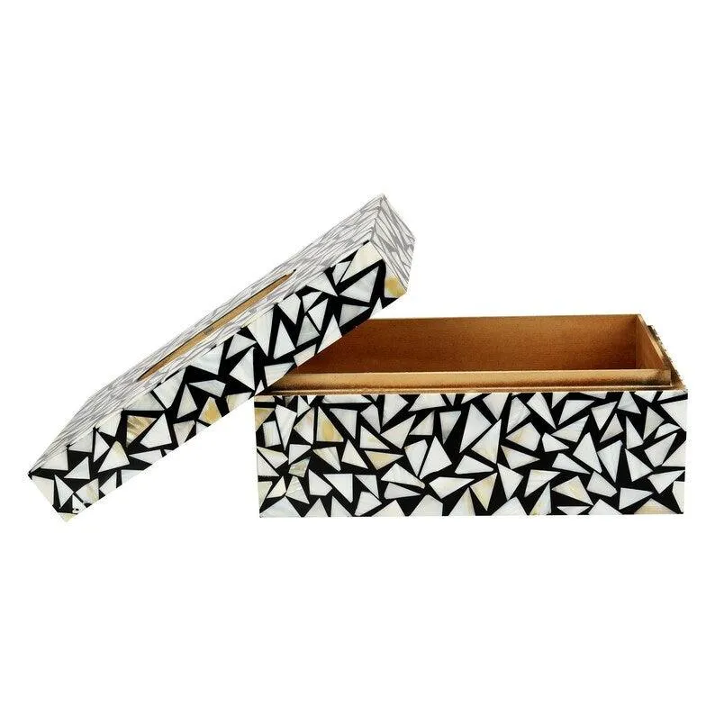 Monochrome Fusioned Tissue Box by Ashborn furniture - Image 3